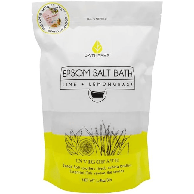 Bathefex Epsom Lime and Lemongrass Bath Salt, 1.4 kg - OhYouLuckyDuck.com.au