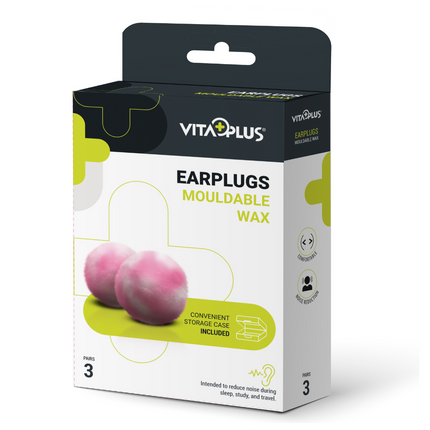 Vitaplus Mouldable Wax Earplugs 3 Pairs
