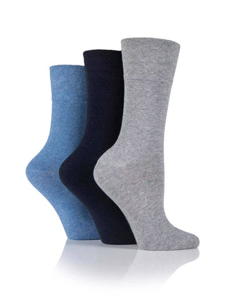 Iomi Ladies Diabetic Sock Black Grey Blue 3 Pack