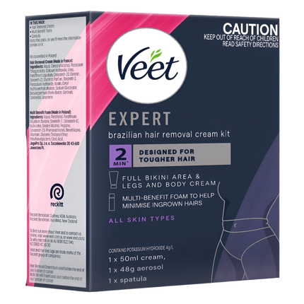 Veet Expert Brazilian Hair Removal Cream Kit - OhYouLuckyDuck.com.au