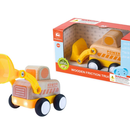 Wanborns Wooden Friction Truck Bulldozer with Sound and Light