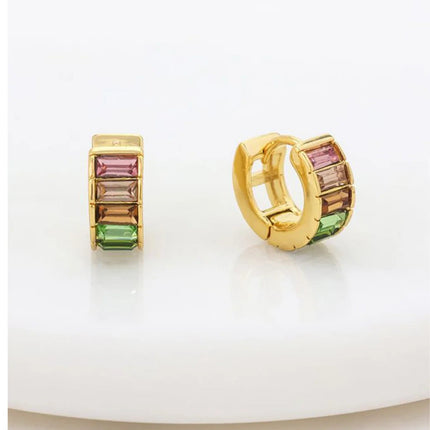 Zafino Kira Huggie Earrings Multi Colour
