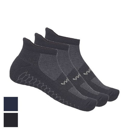 Wicktx Coolmax Ankle Crew Socks 3 Pack Black/Slate