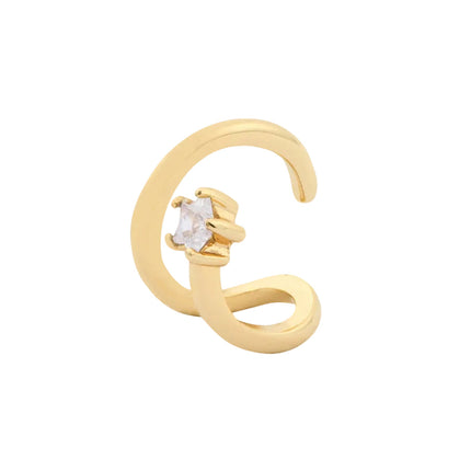 Wanderlust and Co Stars Align Single Ear Cuff Chain Earring in 14K Gold Plate
