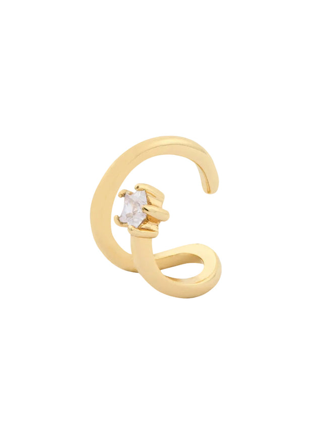 Wanderlust and Co Stars Align Single Ear Cuff Chain Earring in 14K Gold Plate