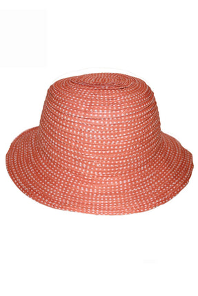 Rigon Headwear Cassie Reversible Bucket Hat for Kids Orange and White 52CM