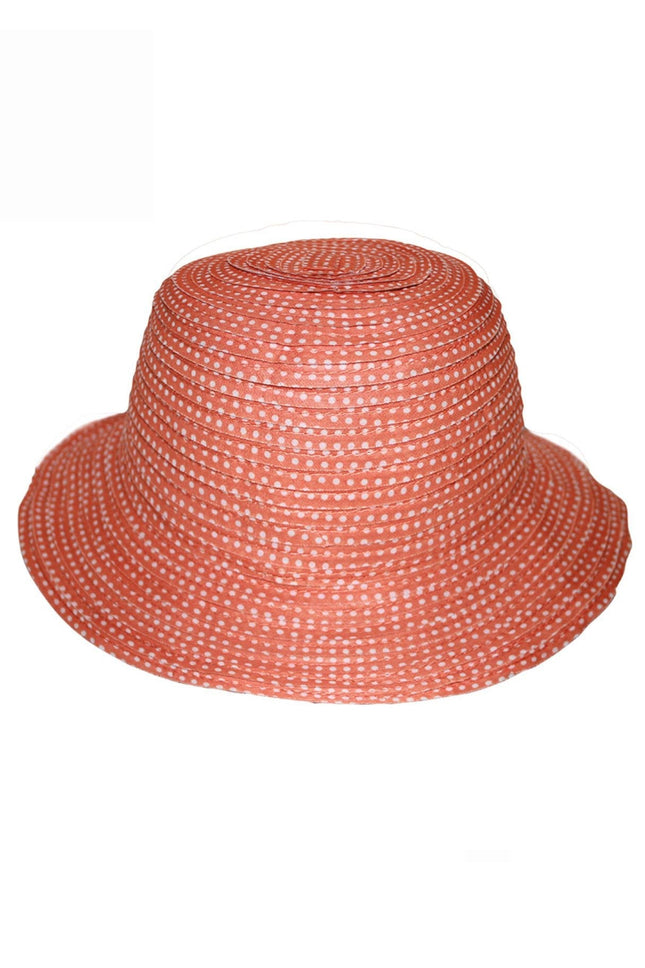 Rigon Headwear Cassie Reversible Bucket Hat for Kids Orange and White 52CM