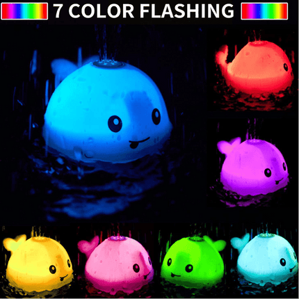Whale Automatic Water Spray Baby Bath Toys with LED Lights - OhYouLuckyDuck.com.au