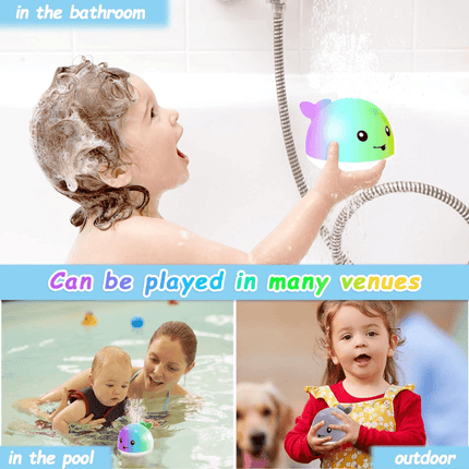 Whale Automatic Water Spray Baby Bath Toys with LED Lights - OhYouLuckyDuck.com.au