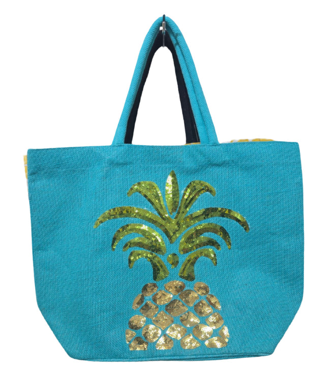 Essence Accessories Sequin Pineapple Beach Bag