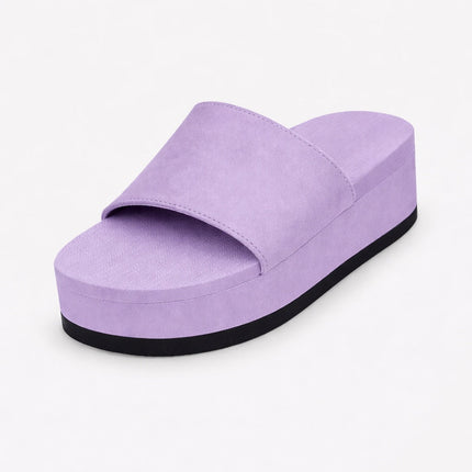 Indosole Women Platform Slide Sandal Lilac Size 6 to 7