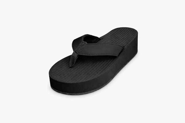 Indosole Women Platform Thongs Black Size 6 to 7