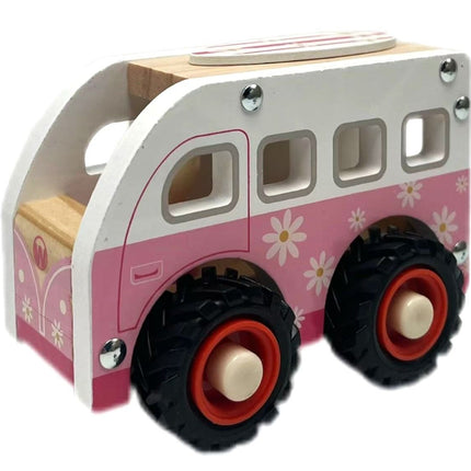 ToysLink Wooden Pink Kombi Wheelie Toy Vehicle