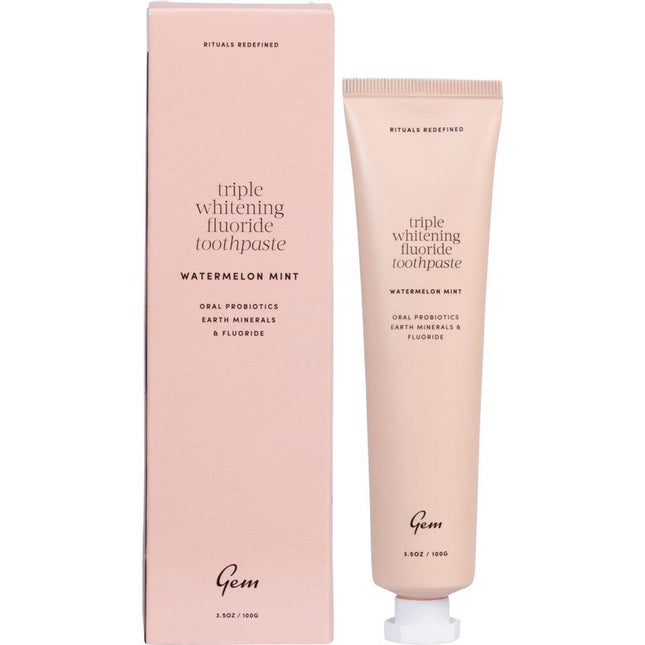 Gem Toothpaste Triple Whitening Fluoride Watermelon Mint 100g