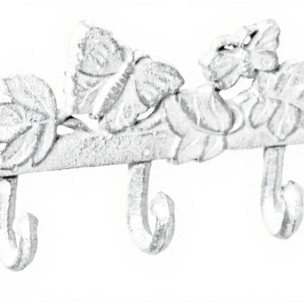 Mr Gecko Decorative Butterfly Wall Mounted Hanger with 3 Hooks