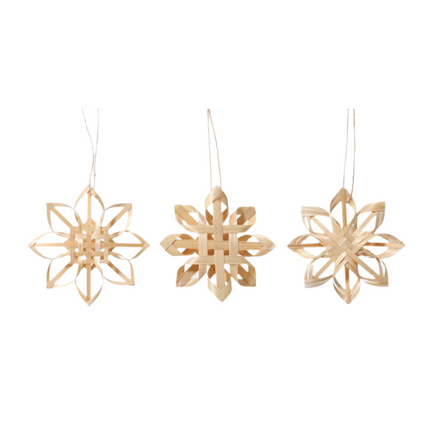 Robert Gordon Woven Snowflake Decorations Set Of 3 12CM