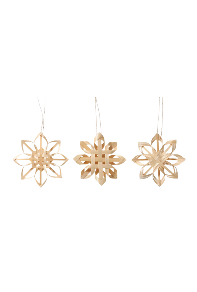 Robert Gordon Woven Snowflake Decorations Set Of 3 12CM