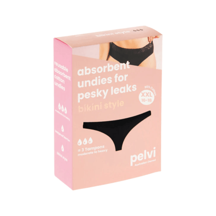 Pelvi Leakproof Bikini Black XX-Large - OhYouLuckyDuck.com.au