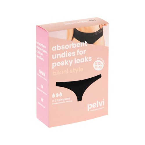 Pelvi Leakproof Bikini Black XX-Large - OhYouLuckyDuck.com.au