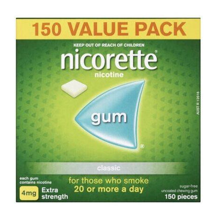 Nicorette Classic Gum 4mg - Pack of 150 Gums - OhYouLuckyDuck.com.au