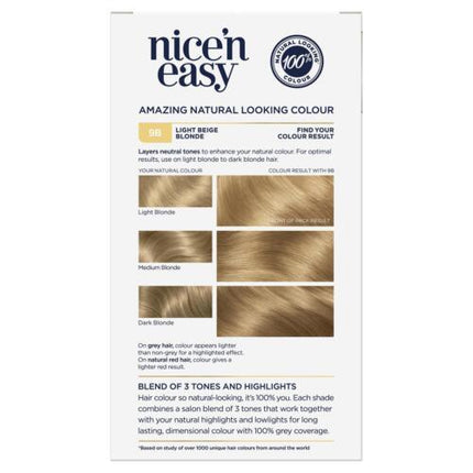 Clairol Nice N Easy 9B Light Beige Blonde Permanent Hair Colour - OhYouLuckyDuck.com.au
