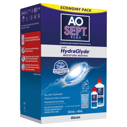 Aosept Hydraglyde Economy Pack 360 Plus 90ml - OhYouLuckyDuck.com.au