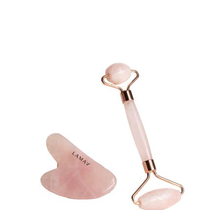 La Mav Quartz Gua Sha And Roller Set