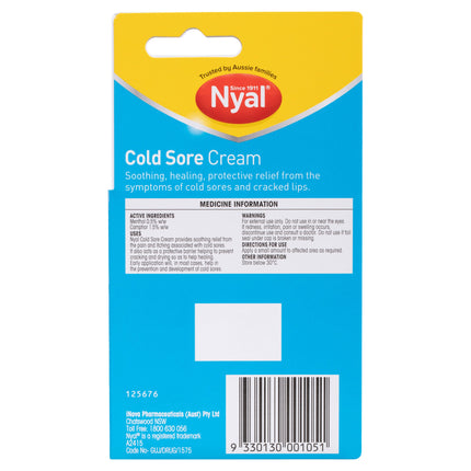 Nyal Cold Sore Cream 10G