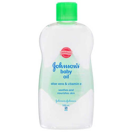 Johnson’s Baby Oil with Aloe Vera & Vitamin E 500mL - OhYouLuckyDuck.com.au