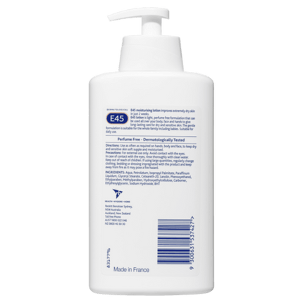 E45 Moisturising Lotion for Dry Skin - 500mL - OhYouLuckyDuck.com.au