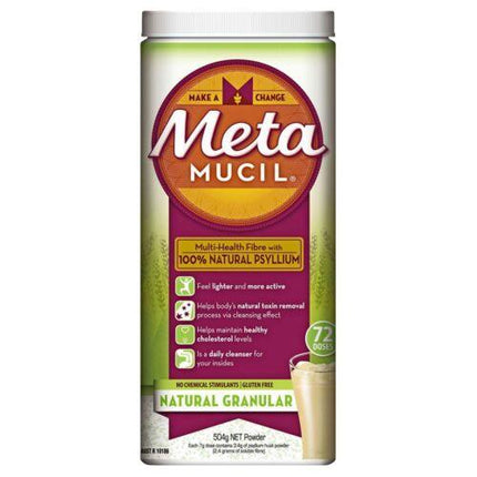 Metamucil Natural Granular Fibre Powder 72 Doses 504g - OhYouLuckyDuck.com.au