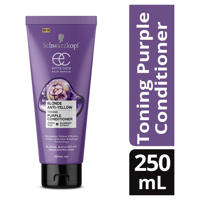Schwarzkopf Extra Care Blonde Anti-Yellow Toning Purple Conditioner 250ml - OhYouLuckyDuck.com.au