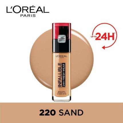 L'Oréal Infall Freshwear 24H Foundation 220 Sand - OhYouLuckyDuck.com.au