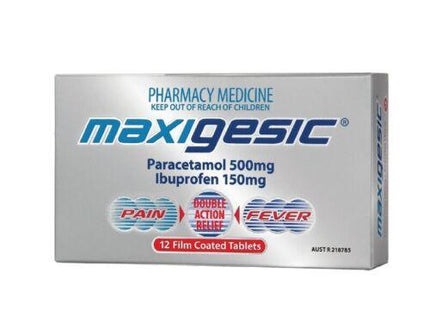 Maxigesic Paracetamol 500mg Ibuprofen 150mg 12 Tablets - OhYouLuckyDuck.com.au