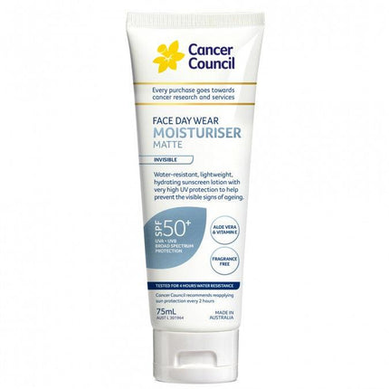Cancer Council Face Day Moisturiser Matte Invisible SPF50+ 75ml - OhYouLuckyDuck.com.au