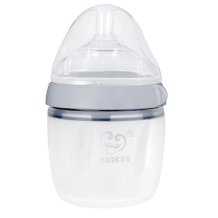 Silicone Baby Bottle (Grey) - 160mL - OhYouLuckyDuck.com.au