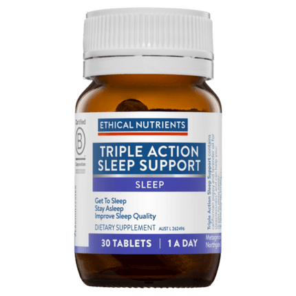 Ethical Nutrients Triple Action Sleep Support 30 Tablets - OhYouLuckyDuck.com.au