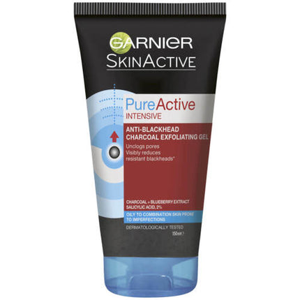 Garnier Pure Active Anti-Blackhead Charcoal Exfoliating Gel 150mL - OhYouLuckyDuck.com.au