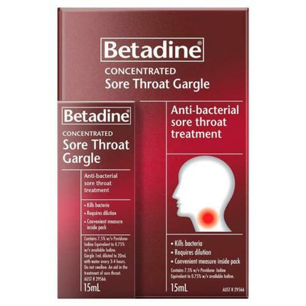 Betadine Concentrated Sore Throat Gargle 40ml - OhYouLuckyDuck.com.au