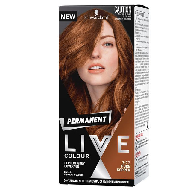 Schwarzkopf LIVE Colour Permanent 7.77 Pure Copper - OhYouLuckyDuck.com.au