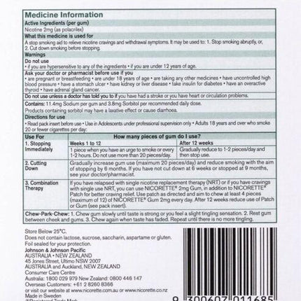 Nicorette Gum 2mg Classic 150 - OhYouLuckyDuck.com.au