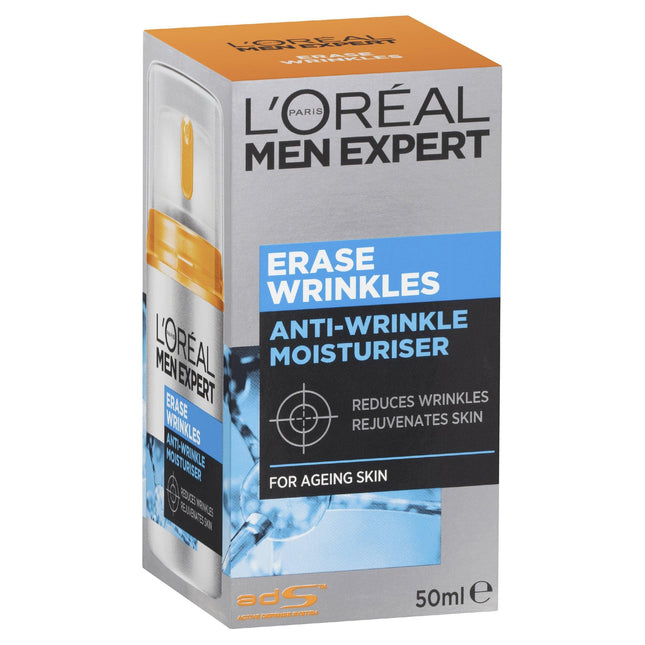 L'Oreal Men Expert Erase Wrinkles Moisturiser 50mL - OhYouLuckyDuck.com.au