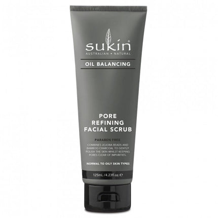 Sukin Oil Balancing Plus Charcoal Pore Refining Facial Scrub 125mL - OhYouLuckyDuck.com.au