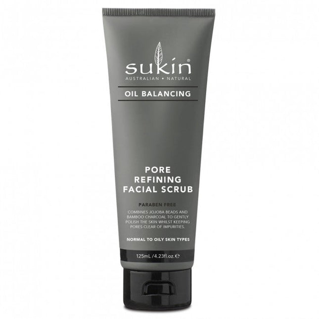 Sukin Oil Balancing Plus Charcoal Pore Refining Facial Scrub 125mL - OhYouLuckyDuck.com.au