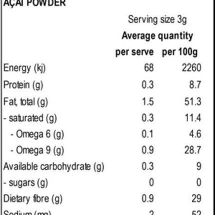 Power Super Foods Organic Acai Powder 100g - OhYouLuckyDuck.com.au