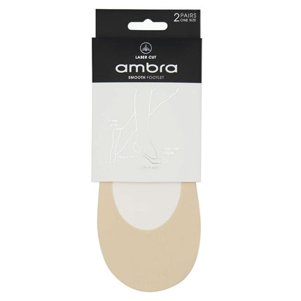 Ambra Smooth Footlet 2 Pack Natural Small