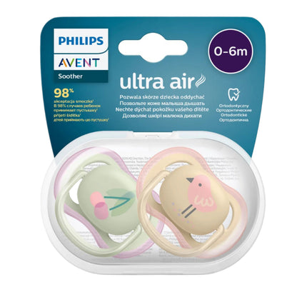 Avent Ultra Air Soother 0-6Mdeco 2pk