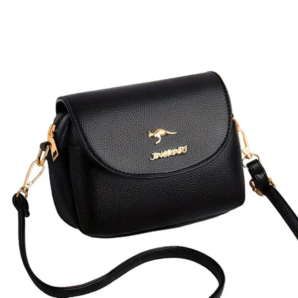 Ginger Bear Boutique Stylish Leather Shoulder Bag Kangaroo and Letter Decor