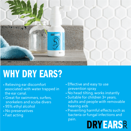 BioRevive Dry Ears Swimmer's Ear Prevention Spray 30mL - OhYouLuckyDuck.com.au