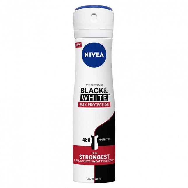 Nivea Black & White Max Protection Anti-Perspirant Aerosol Spray 250mL - OhYouLuckyDuck.com.au